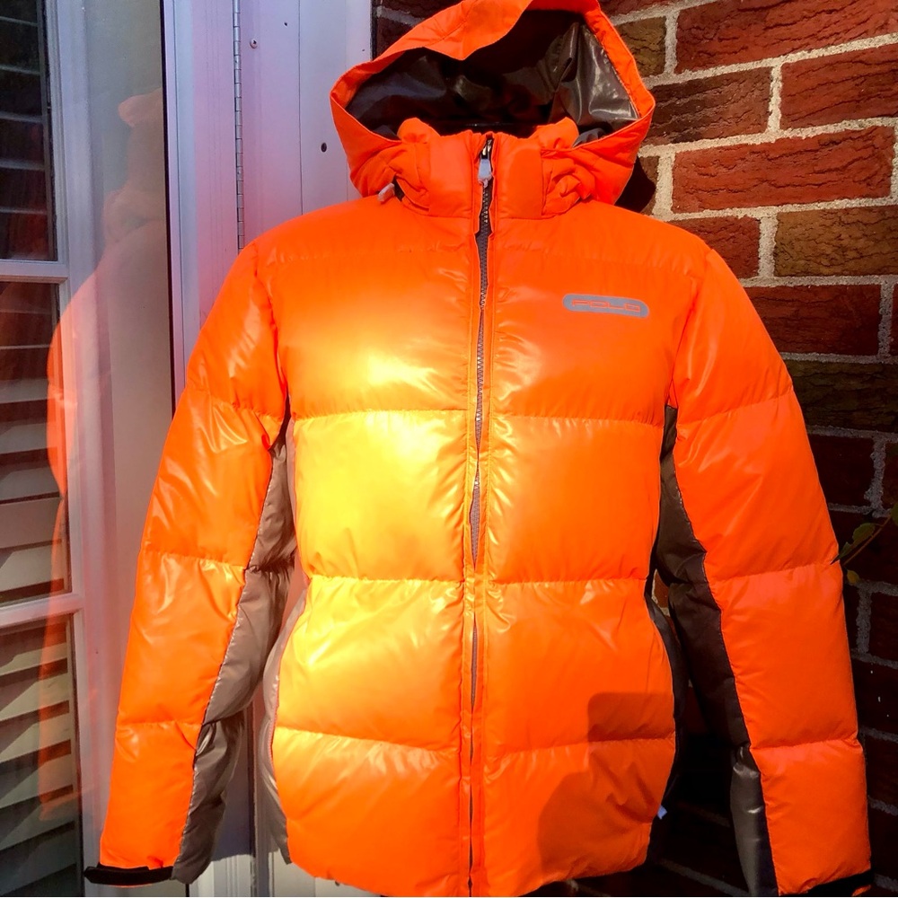 Ralph Lauren Orange and Grey Puffer Jacket